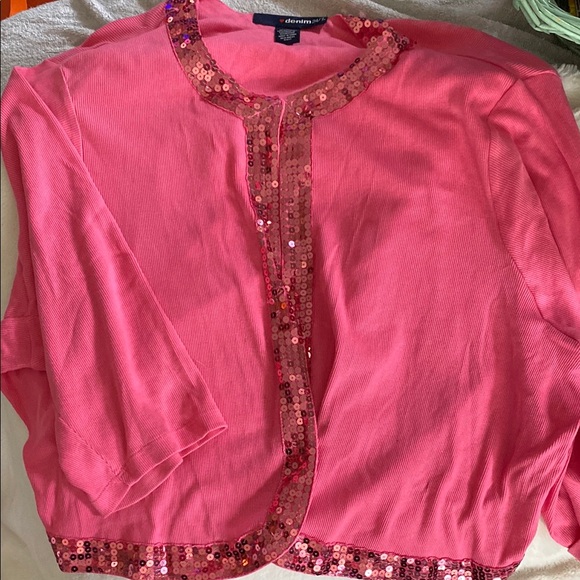 Denim 24/7 Vibrant Pink Knit cardigan - Picture 1 of 3